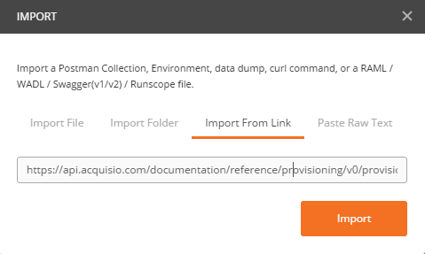 Import From Link with Postman